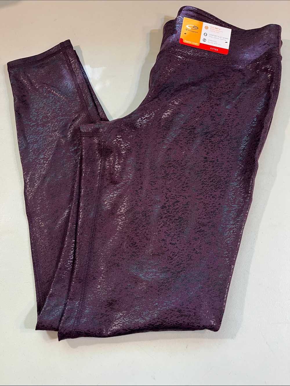 Champion Purple Shiny High-Waist Leggings - Picture 3 of 5